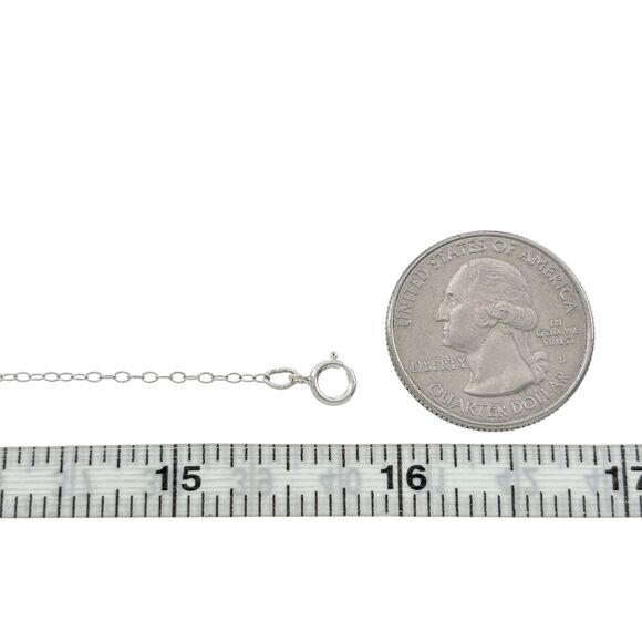 Vintage NC Sterling Silver 925 1.2mm Cable Link Chain 15.75" - Picture 2 of 3